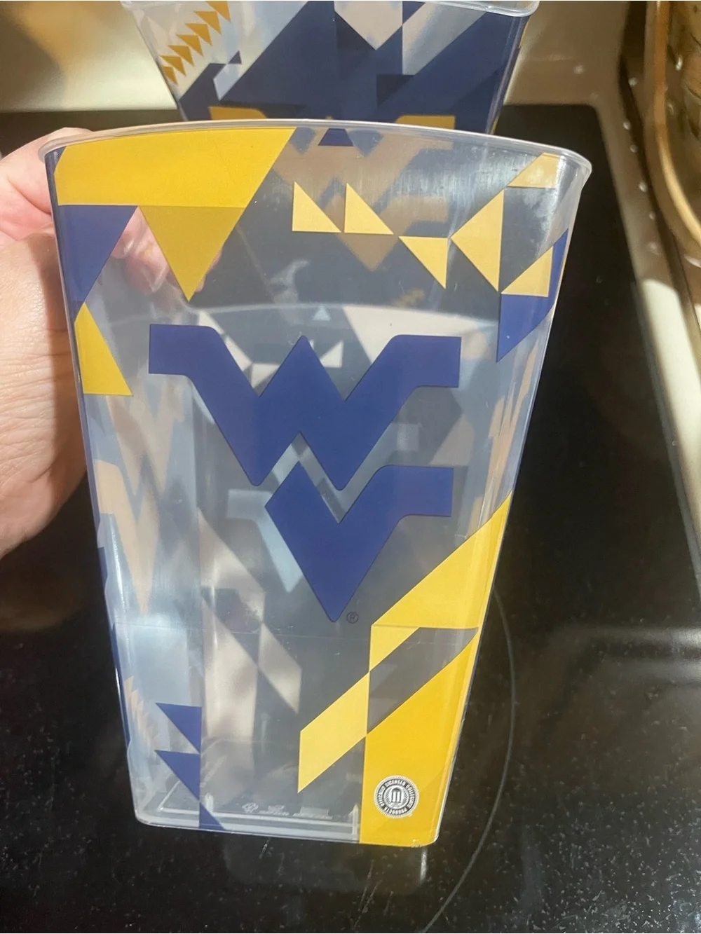 2 WVU Mountaineers NCAA College Sports Large Collector's Popcorn Bucket, storage